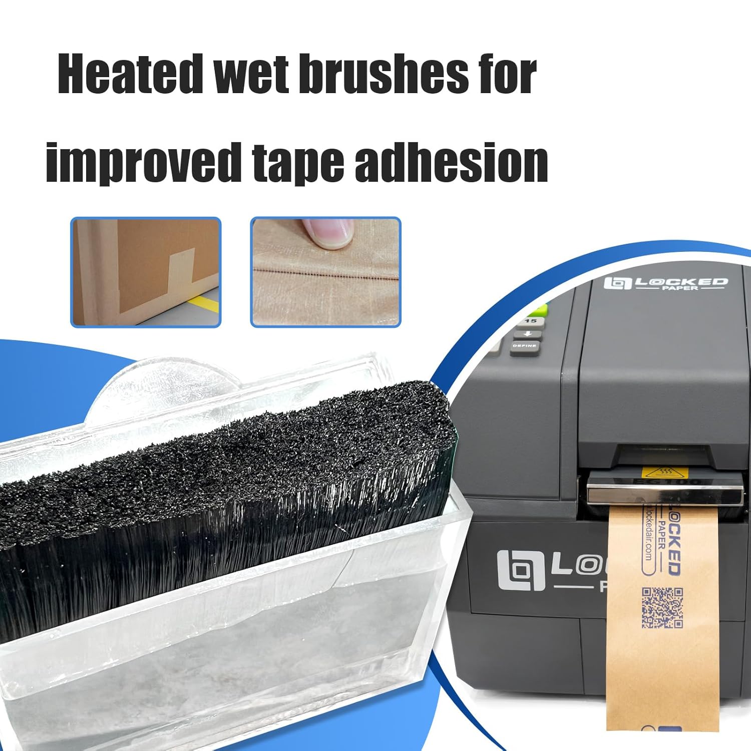Automatic Kraft Tape Dispenser, Up to 3" Width, One-Touch Moistening & Heating, Grey, LockedPaper-EG100