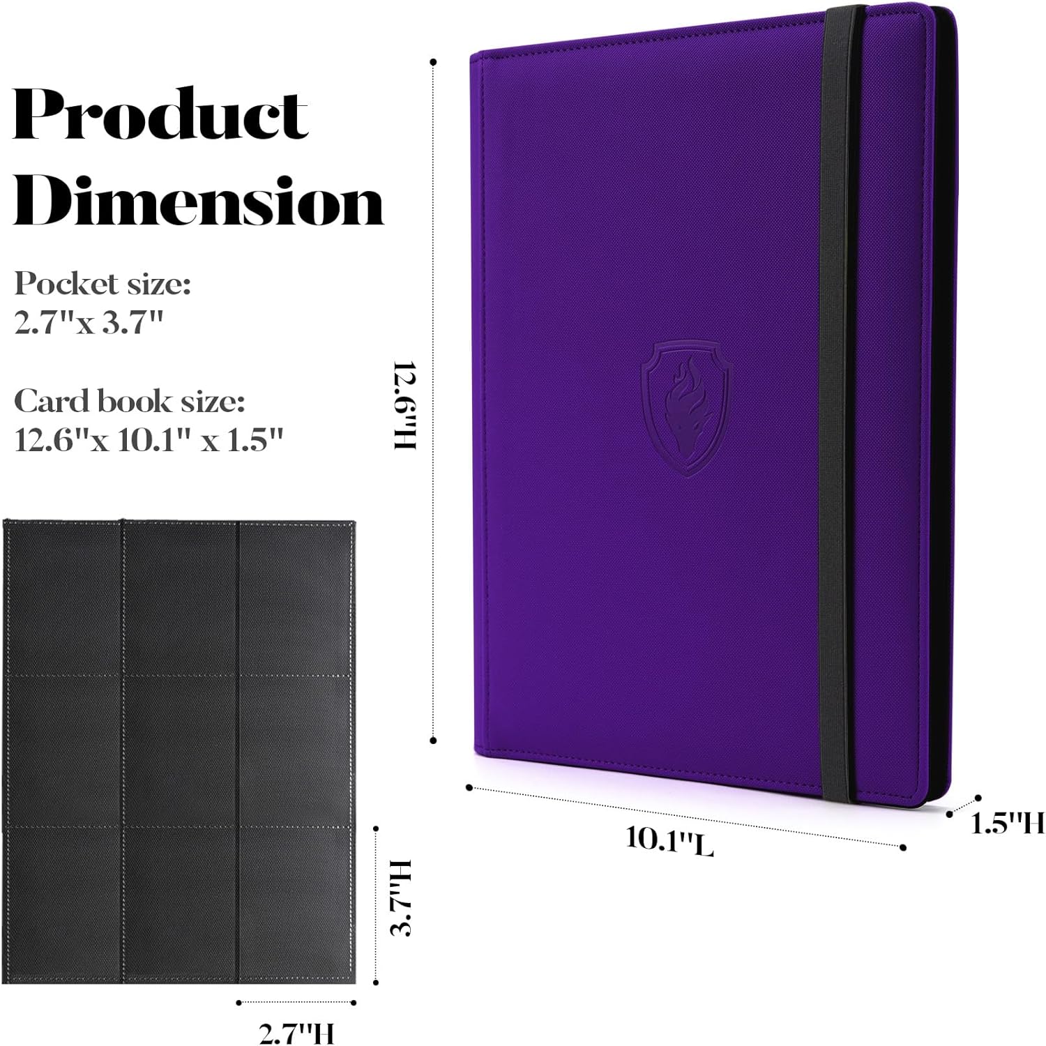 Premium Card Binder, 9 Pocket - Sturdy Card Holder for 360 Cards, Cover & Album for YuGiOh, MTG, TCG & Sports Cards - Purple