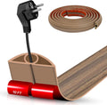 Floor Cord Cover Self Adhesive Cord Hider,10FT Cable Management, Extension Strip Protector for Wires, Prevent Cable Trips for Offices, Gyms, Exhibitions Cavity:0.3"(W) x0.28(H) Woodsmokedbrown