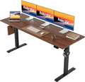 Agilestic Electric Standing Desk, 63 x 24 Inches Height Adjustable Desk, Sit Stand up Desk for Work Office Home, Ergonomic Rising Computer Table with Memory Preset, Dark Walnut