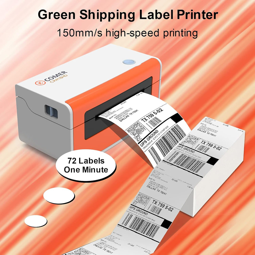 K COMER Thermal Label Printer 300DPI,4x6 Shipping Label Printer for Package,Desktop Label Maker Compatible with Amazon, Etsy, USPS, Shopify, Ebay, Work with Windows & Mac for Small Business