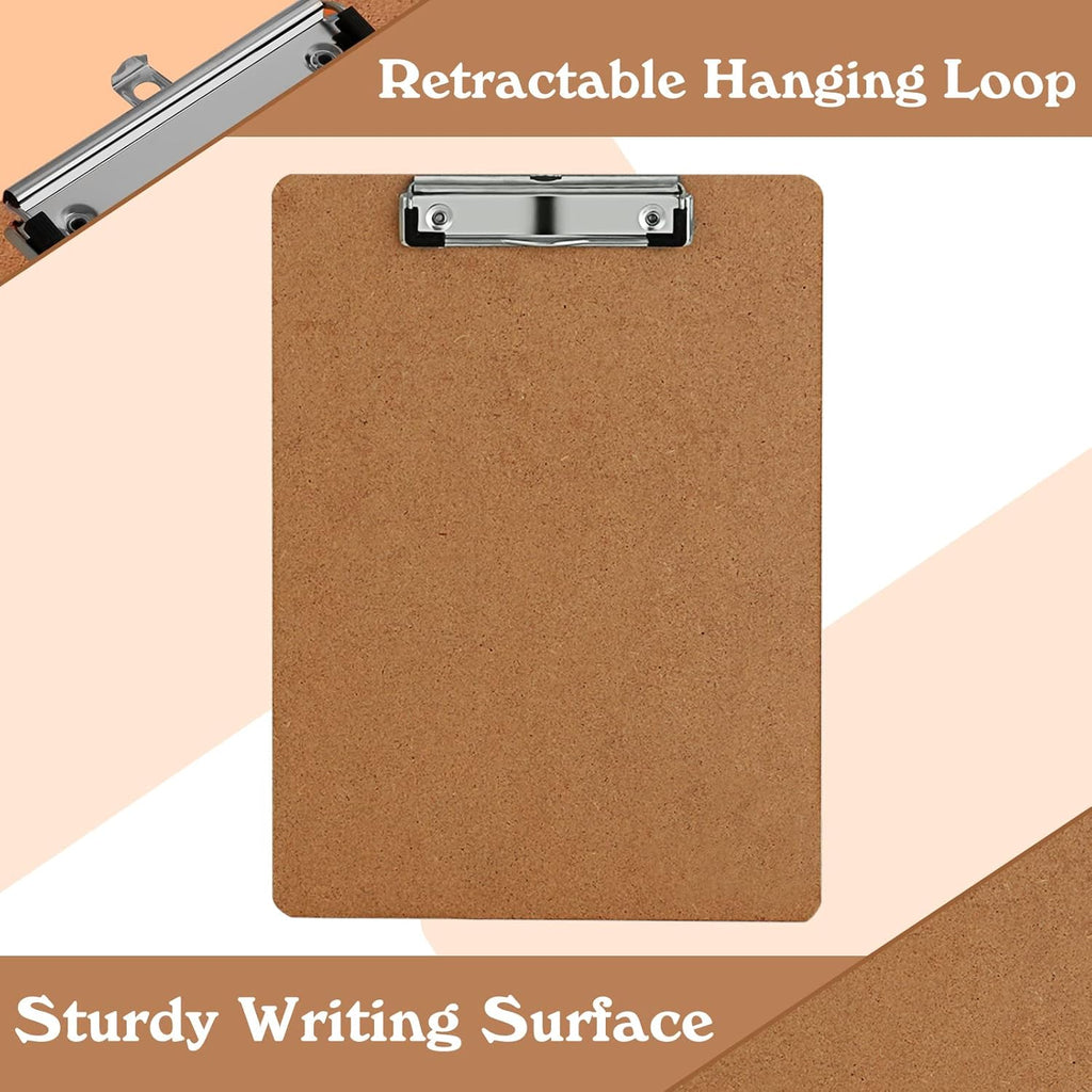 Clipboards, PANDRI 12 Pack Hardboard Office Clipboards, Low Profile Clip, Clip Boards 8.5x11 Standard Letter Size, Classroom Supplies, ECO Friendly