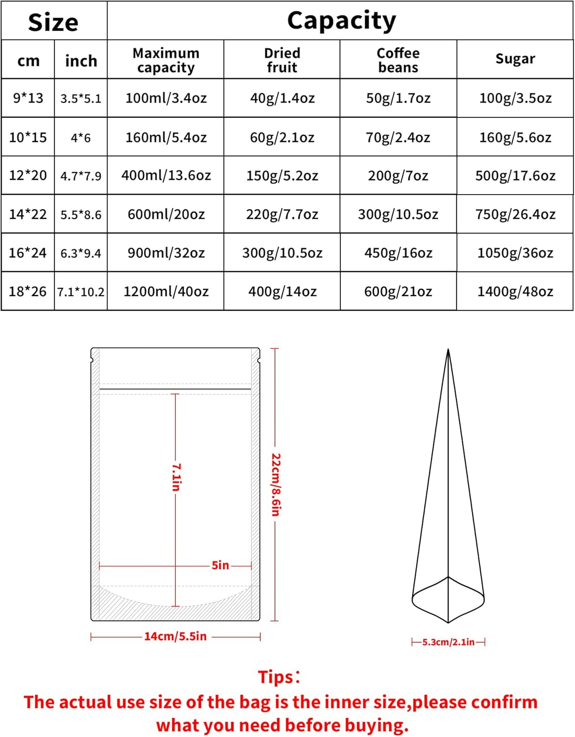 100 Pack Resealable Stand Up Bags,5.5" x 8.6" Smell Proof Pouch Sealable Foil Pouch Bags for Packaging (Red)