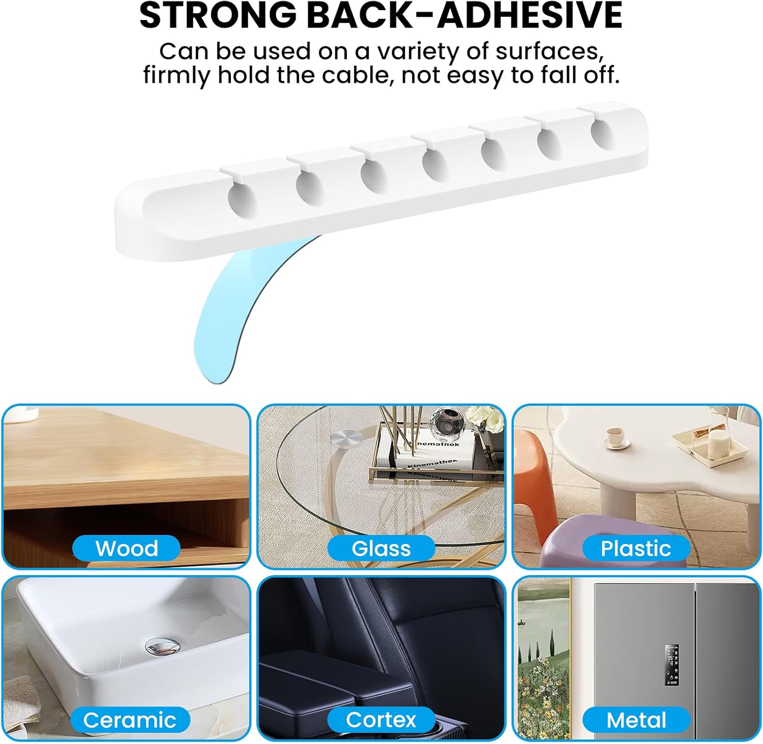 AhaStyle Cable Clips, 3 Pack Cord Holders Cable Organizer Self Adhesive Cord Keeper for Desktop Organizing USB Cable/Nightstand Power Cord/Mouse Cable/Wire PC/Cord Clips for Home Office and Car