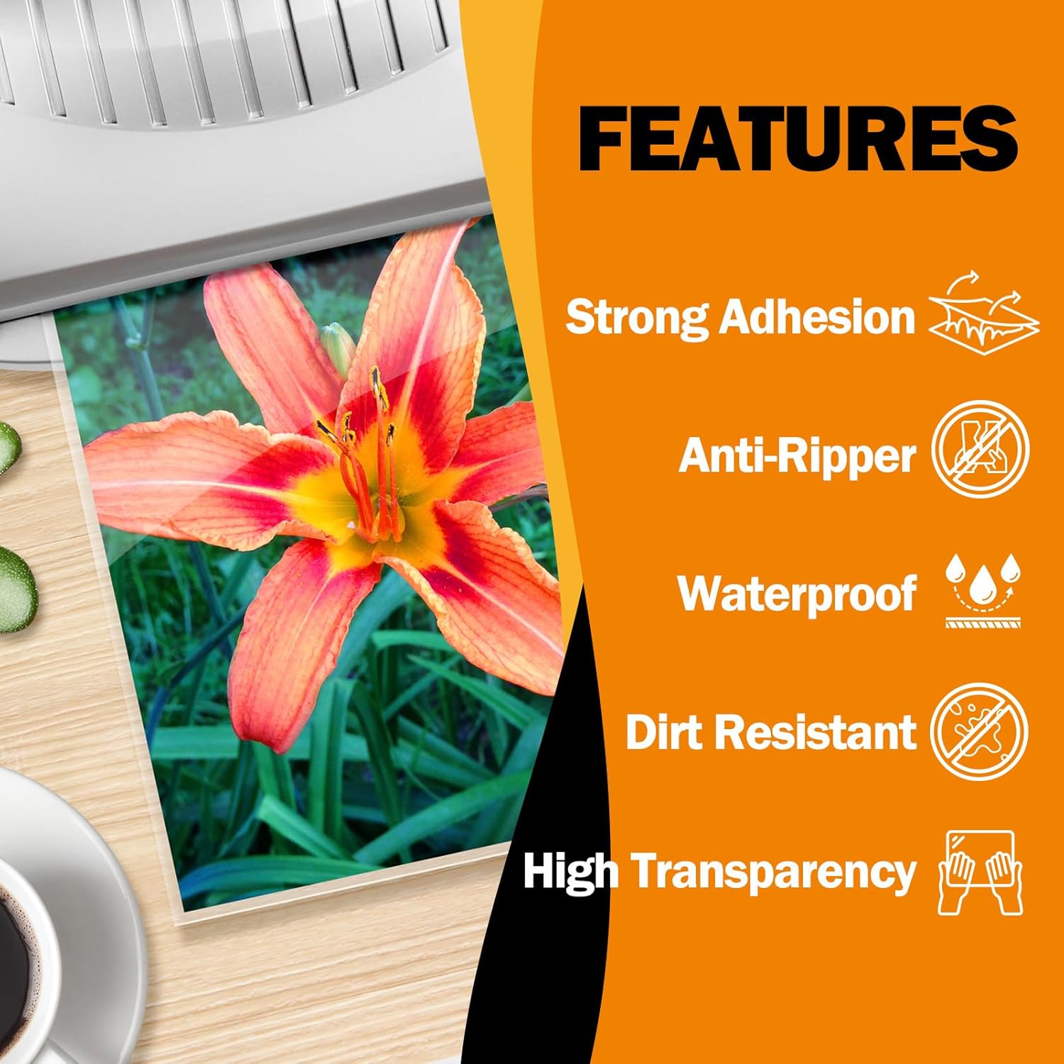 Everest Thermal Laminating Sheets, 8.9 x 11.4 Inches, 5 Mil Thick, 100 Pack, Non-Toxic Material and Adhesive, Letter Size Laminated Pouches for Documents, Clear (TH0500-02)