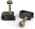 THE CIMPLE CO Wire Clips, Single Cable Wall Clip, Coaxial, Cat6, Electrical Wire, Ethernet, 1/4 in (6 mm) Screw Fastener, 10 Pack, Black