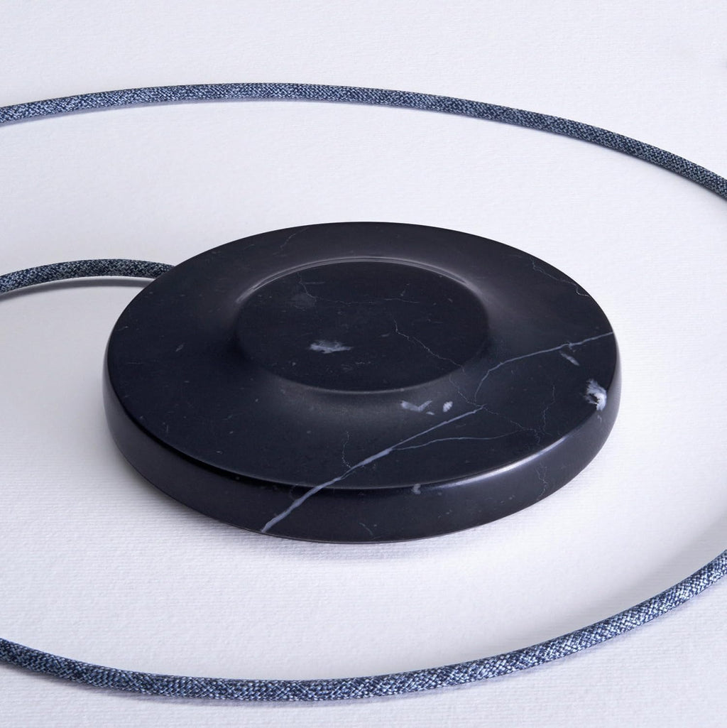 Einova Classic Stone – Marble Wireless Charging Pad Designed in Italy, Integrated 6 ft USB-C Cable, Smartphones, Wireless Earbuds, Smartwatches – Black Marquina Marble