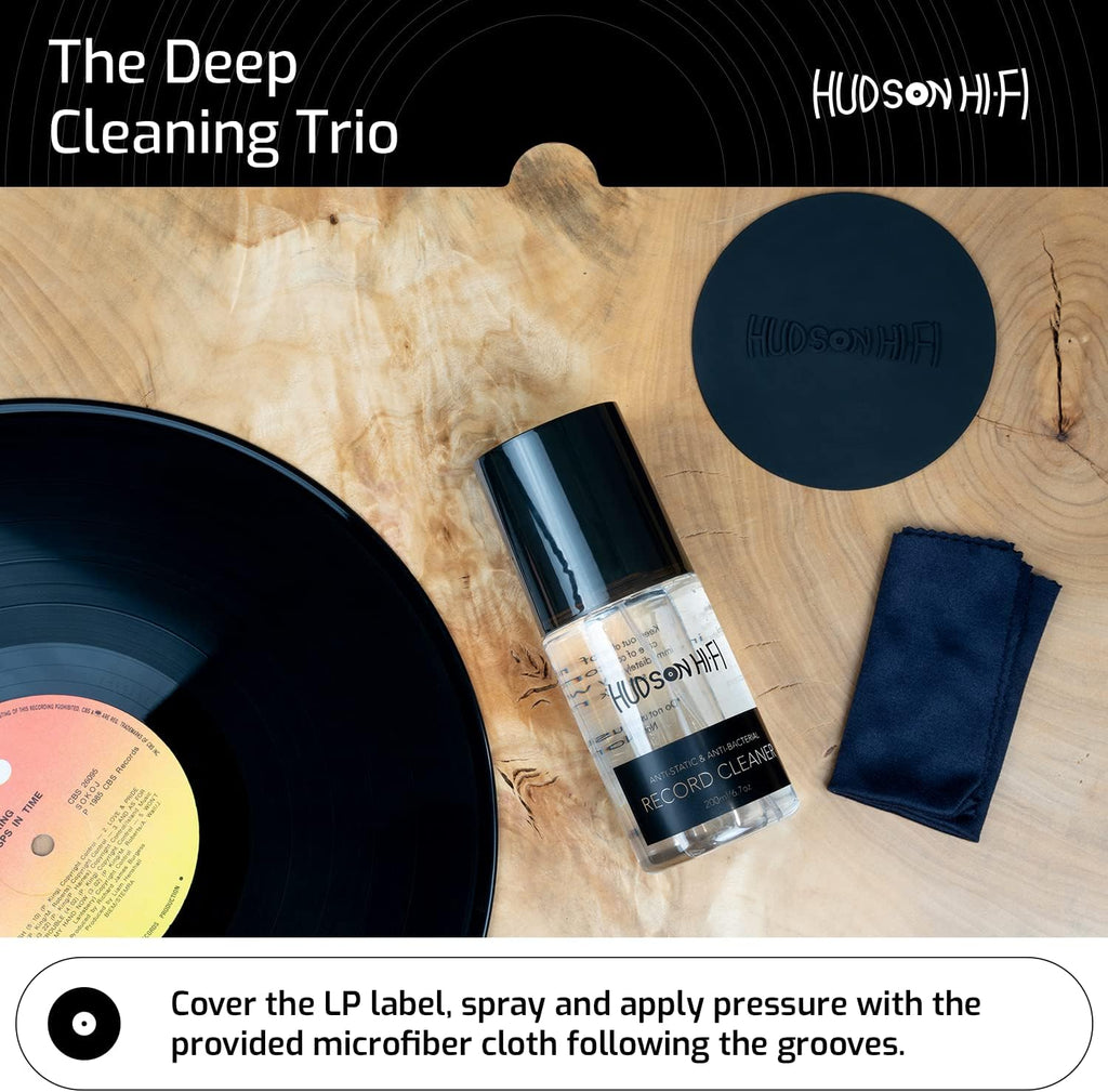 Vinyl Record Cleaning Kit 9-in-1 - Record Mitts, Anti-Static Record Cleaner w/Microfiber Cloth, Label Protector, Velvet & Carbon Fiber Record Cleaning Brush, Gel Stylus Cleaner for Record Needles