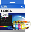 LC404XL LC404 Ink Cartridges for Brother Printer 404XL LC 404 XL for MFC-J1205W MFC-J1215W MFC J1205W J1215W - 4 Pack High Yields Black Cyan Magenta Yellow