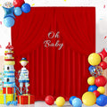 Red Backdrop Curtains Photography Background Drapes 20ft x 10ft Polyester Fabric Panels for Birthday Anniversary Ceremony Decorations