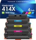 414X Toner Cartridges 4 Pack High Yield MFP M479fdw Compatible Replacment for HP 414X 414A for HP Color Laserjet Pro MFP M479fdw M454dw M479fdn M454dn M479dw Printer Ink (Black Cyan Yellow Magenta)