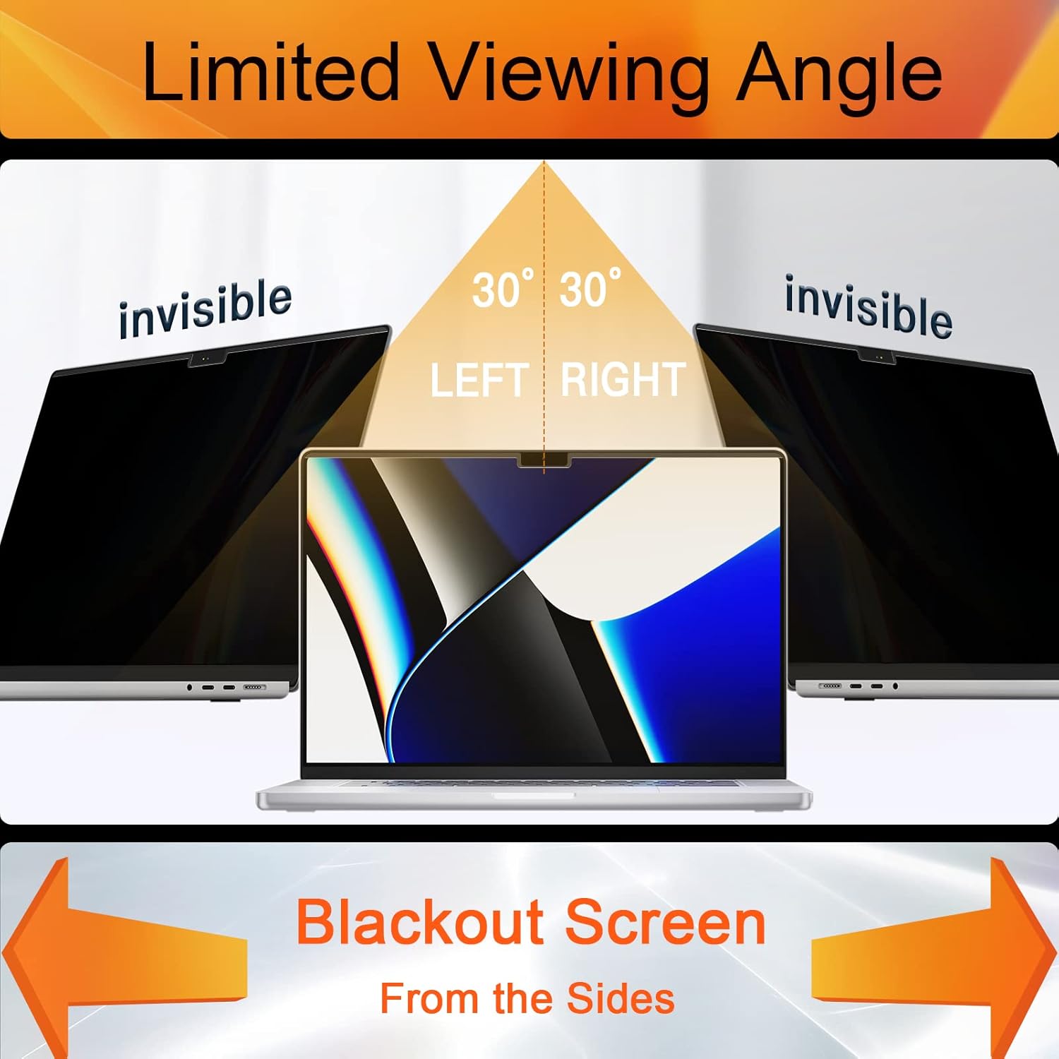 Privacy Screen MacBook Pro 16 Inch 2021-2024 (M1-M2-M3-M4,), Magnetic Removable Anti Blue Light Glare Filter Privacy Screen Protector