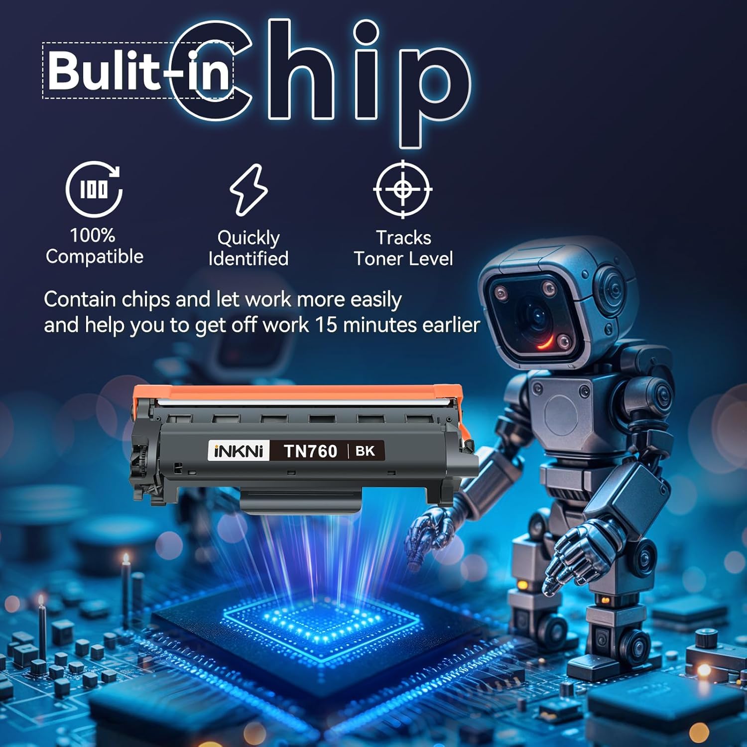 TN760 and 730 Drum Unit Compatible Toner Cartridge Replacement for Brother TN-730/TN-760 730 TN-760 for MFC-L2710DW MFC-L2750DW DCP-L2550DW HL-L2350DW HL-L2395DW HL-L2370DW (3Pack)