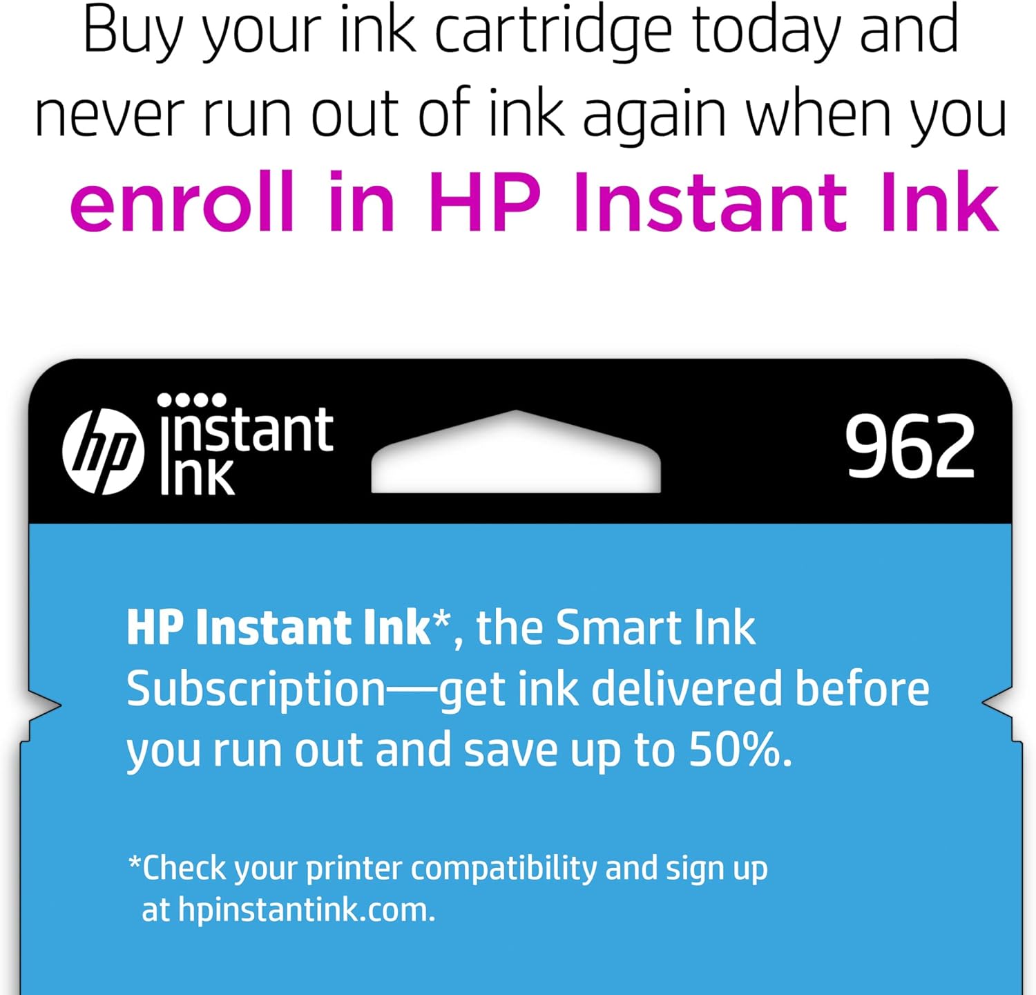 HP 962 Cyan Ink Cartridge | Works with HP OfficeJet 9010 Series, HP OfficeJet Pro 9010, 9020 Series | Eligible for Instant Ink | 3HZ96AN