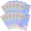100 Pack Holographic Resealable Plastic Bags for Food Storage, Zipper Bags with Clear Front Window, Packaging Pouch for Small Business (100 Pack, 3x4.8 inch)