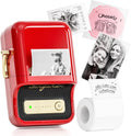 NIIMBOT B21 Label Maker, 2 Inch Portable Thermal Label Printer, Label Maker Machine with Tape, Compatible with Android, iOS & PC,Labeling for Home Storage Office and Small Business,Red