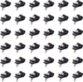 Swpeet 60 Pack Black 1/4 Inch Nylon Plastic R-Type Cable Clips Clamp Kit, Nylon Screw Mounting Cord Fastener Clips with 60 Pack Screws for Wire Management
