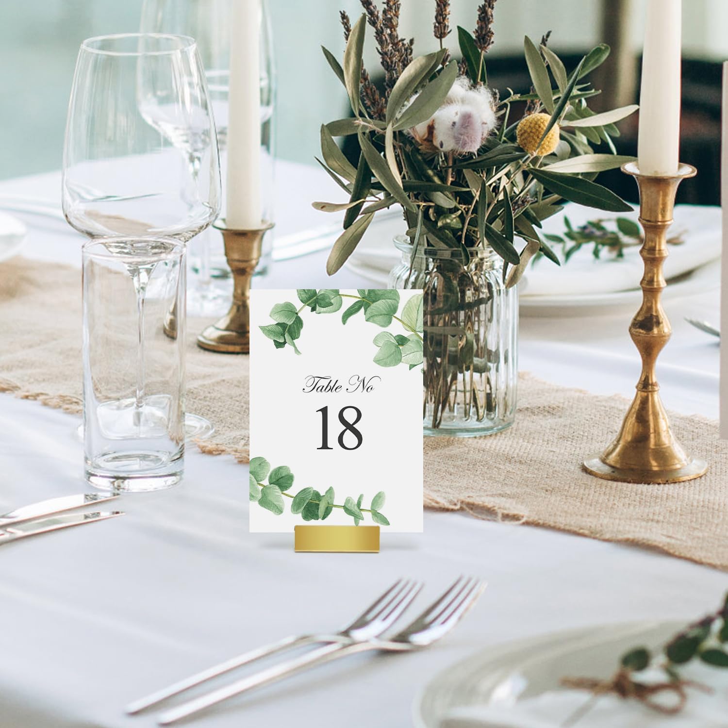 Gold Table Number Holders, 40Pcs Place Card Holders Gold Brass Vintage Finish Table Card Holder Antique Small Table Card Stands Memo Price Tags Reception Party Photo