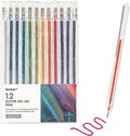 glitter gel pens,12 Colors Gel Pens for Coloring,Metallic Vibrant Sparkle Colorful Pen,Fine Tip Markers Colored Neon Gel Pens for Adult Coloring Books, Sparkle Pen, Gelly Roll Pens