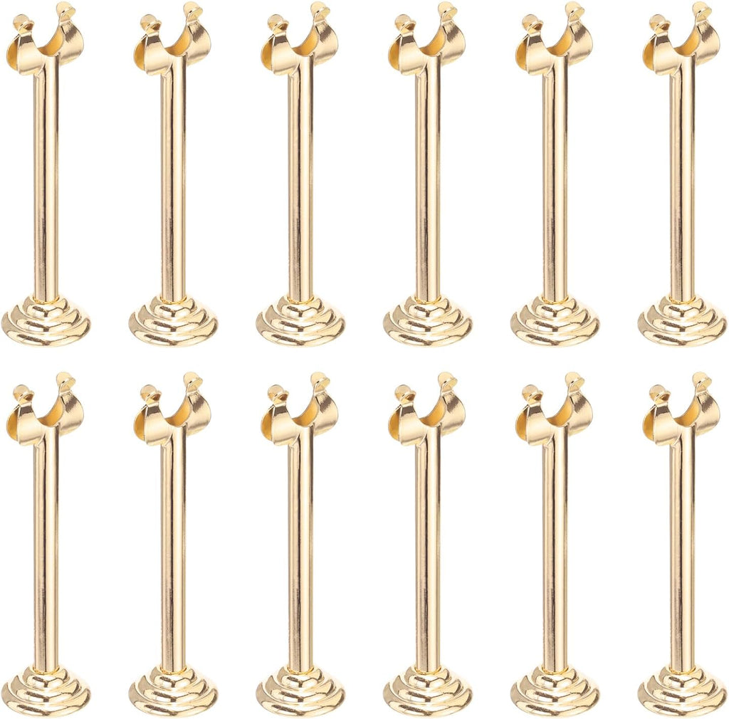 MECCANIXITY 12Pcs Table Number Holder 3.15 Inch Place Card Holder Picture Holders Gold Table Sign Holders for Wedding Anniversary Birthday Party