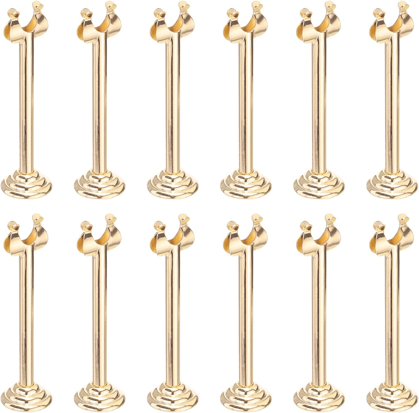 MECCANIXITY 12Pcs Table Number Holder 3.15 Inch Place Card Holder Picture Holders Gold Table Sign Holders for Wedding Anniversary Birthday Party