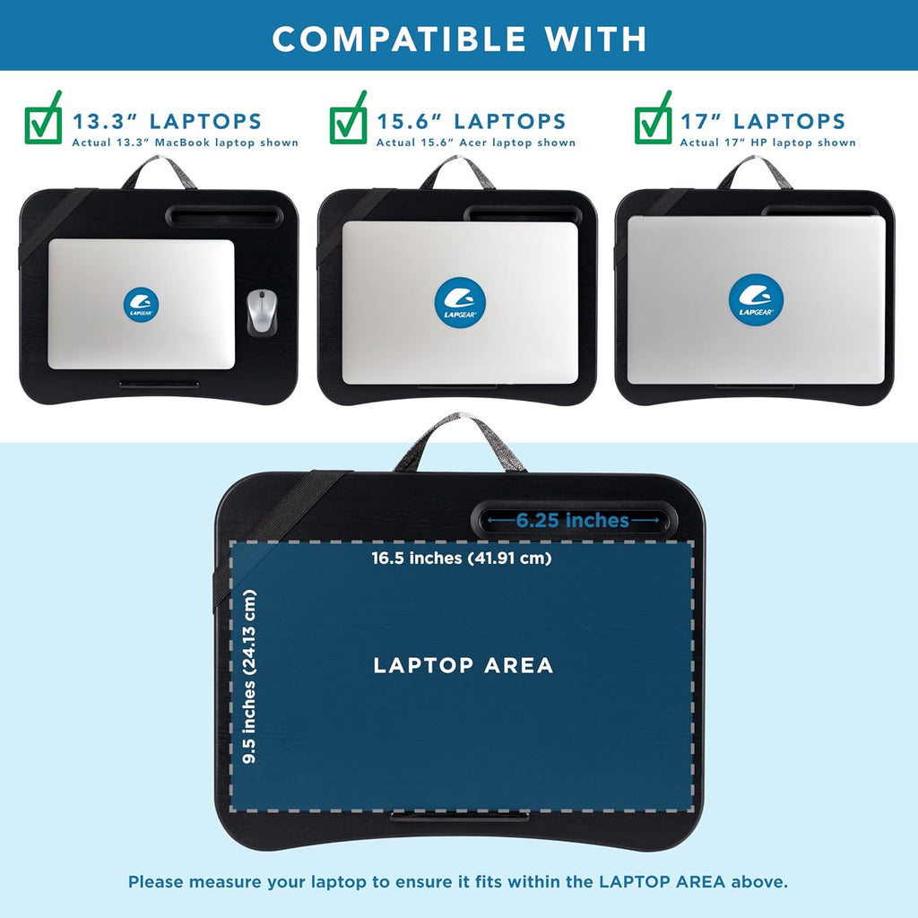 LAPGEAR Designer Lap Desk with Phone Holder and Device Ledge - Gray Argyle - Fits up to 15.6 inch Laptops - Style No. 45438
