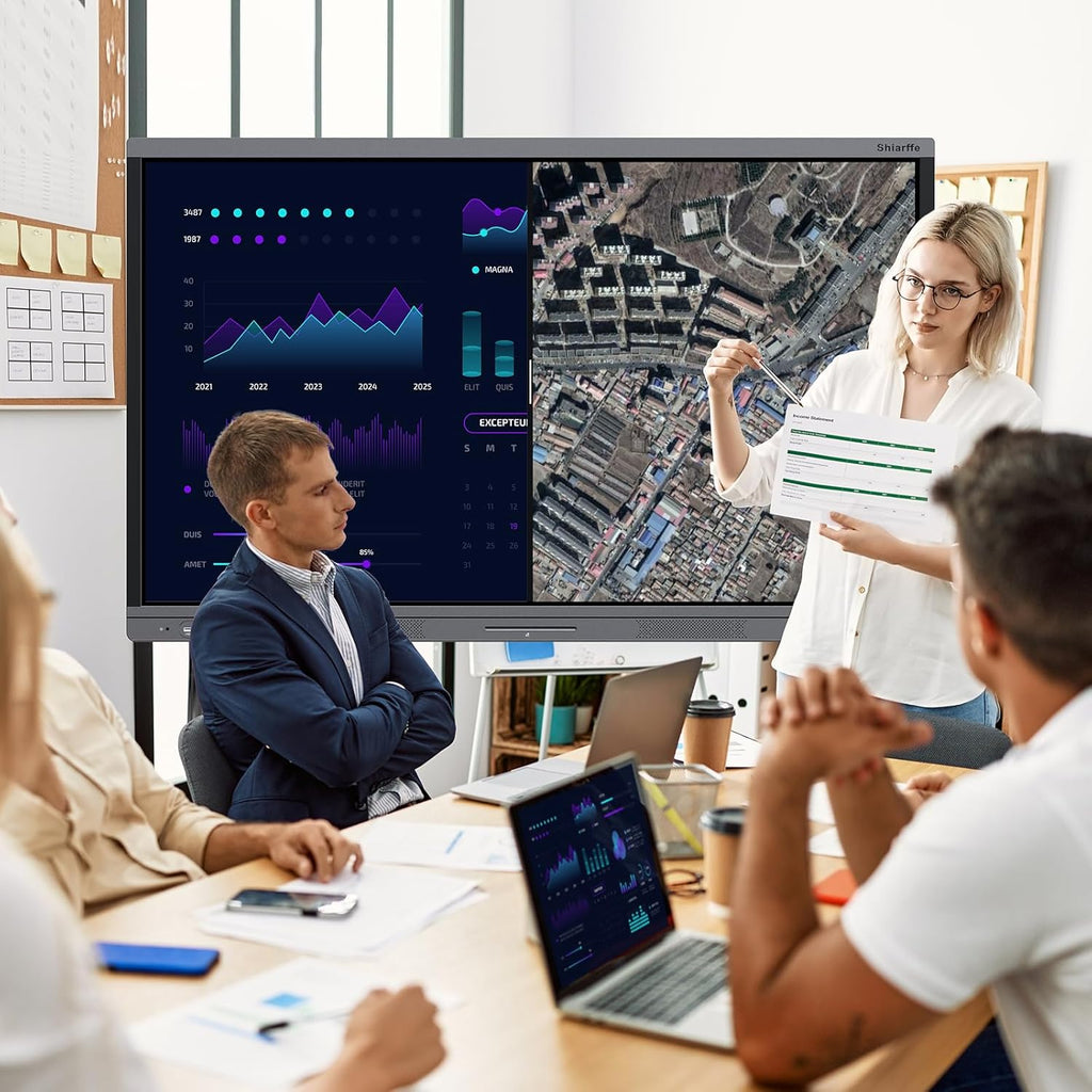 Shiarffe X5 Smart Board 55" 4K Interactive Whiteboard Google EDLA-Certified, OTA Software Updates Android 14 OS Octa-Core, Smart Whiteboard for Classroom Office Homeschool