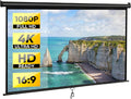 ZENY Outdoor Projector Screen Pull Down 80 Inch 16:9 HD Projection Screen, Roll Down Ceiling Projector Screen, Portable Indoor Outdoor Movie Screen