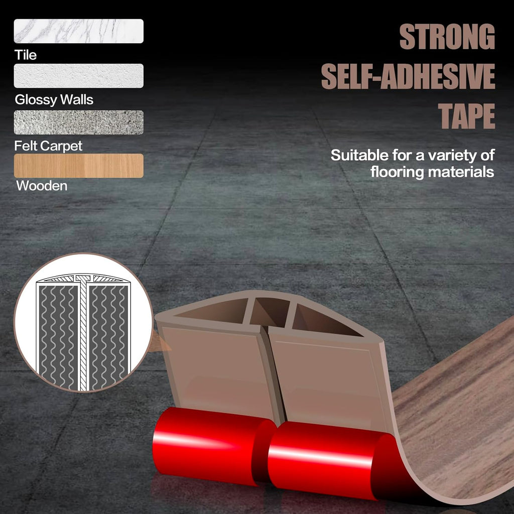 Floor Cord Cover Self Adhesive Cord Hider,10FT Cable Management, Extension Strip Protector for Wires, Prevent Cable Trips for Offices, Gyms, Exhibitions Cavity:0.39"(W) x 0.27"(H) Wood Walnut