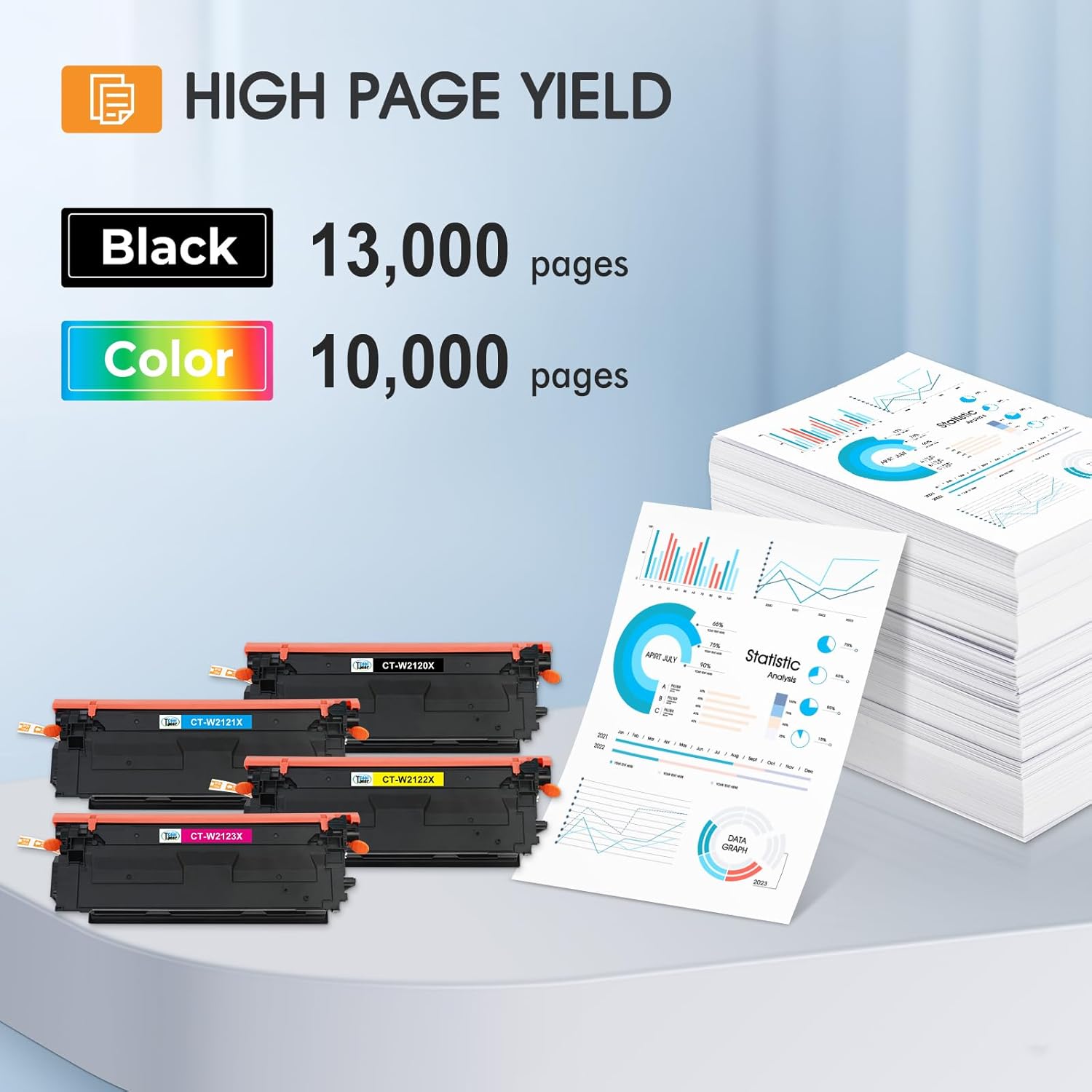212X 212A Toner Cartridges 4 Pack Compatible for HP 212X 212A W2120X W2120A (with Chip) for Color Laserjet Enterprise M555dn M554dn M555x M554 M555 MFP M578 Series Printer Ink (New Version-BK/C/Y/M)