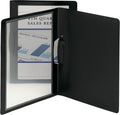 Smead Frame View Poly Report Cover with Swing Clip Side Fastener, 1/2" Capacity, Letter Size, Black/Clear Front, 5 per Pack (86043)