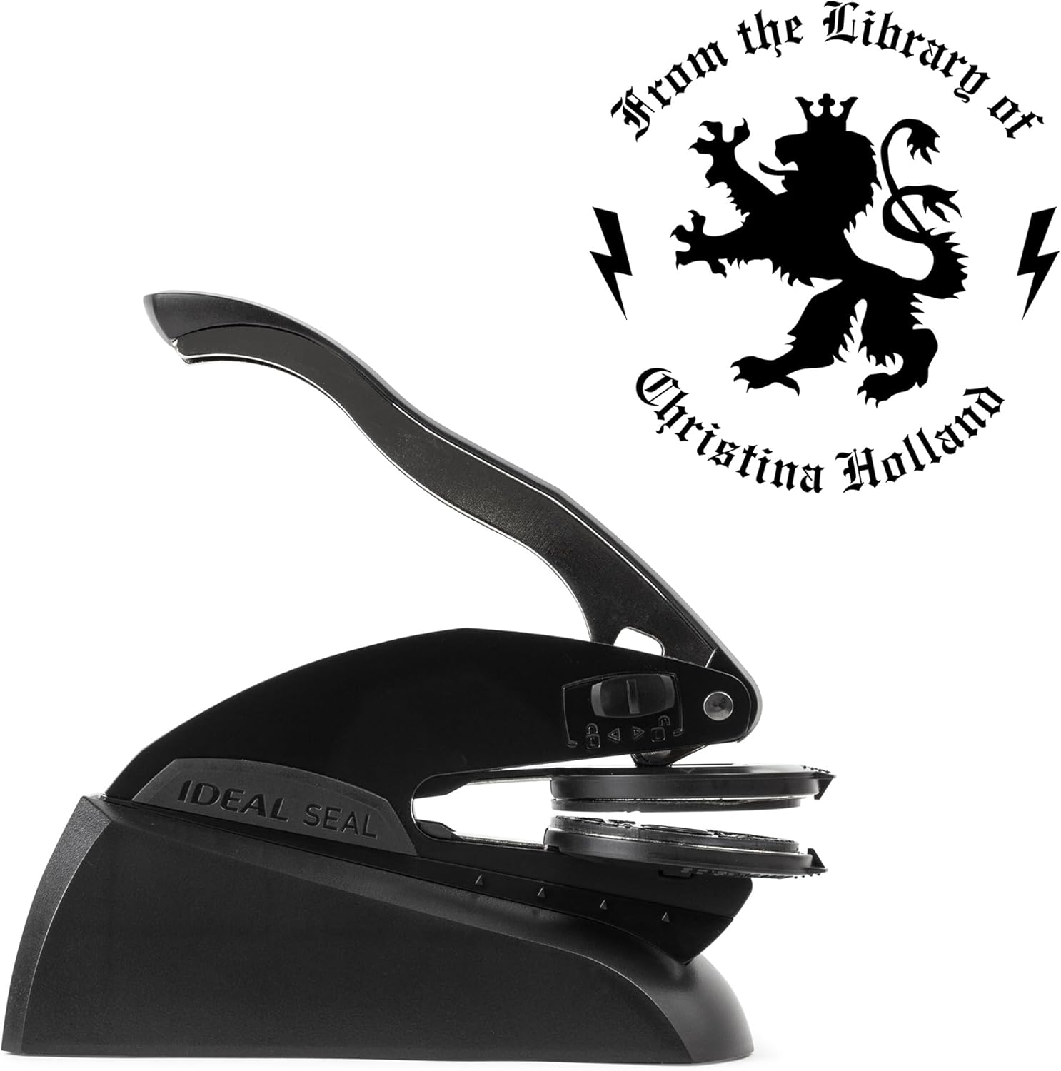 from The Library of Embossers & Stamps for Fantasy Book Readers | Custom Embosser | Custom Stamp | Ex Libris | Elevate Your Fantasy Collection of Stories and Novels (Design 9, Embosser)