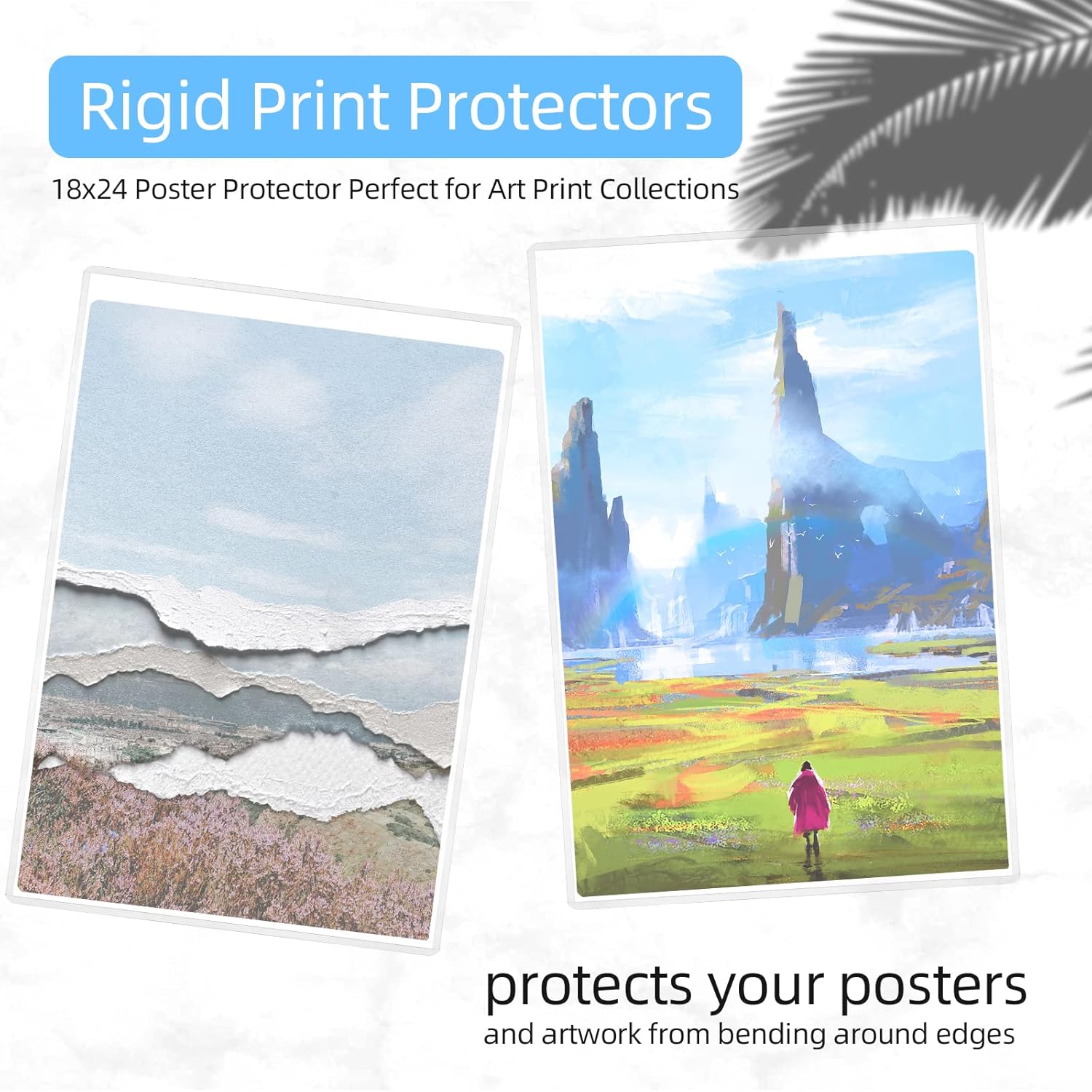 5 Pack 18x24 Poster Protector Clear Rigid Print Protectors Heavy Duty Top Loader Clear Paper Sleeves for Poster Art Prints Office Documents