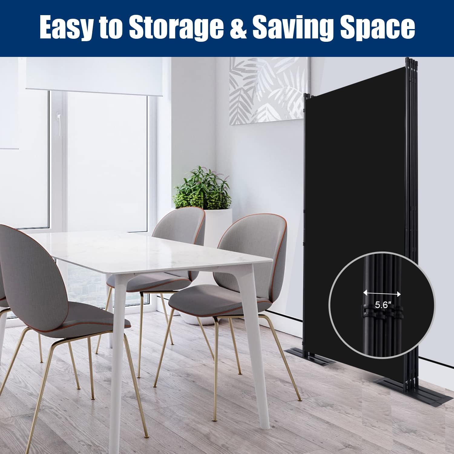 Room Divider 6FT Portable Room Dividers and Folding Privacy Screens, 136'' W Fabric Divider for Room Separation, 4 Panel Partition Room Dividers Freestanding Wall Divider Screen for Dorm Studio Office
