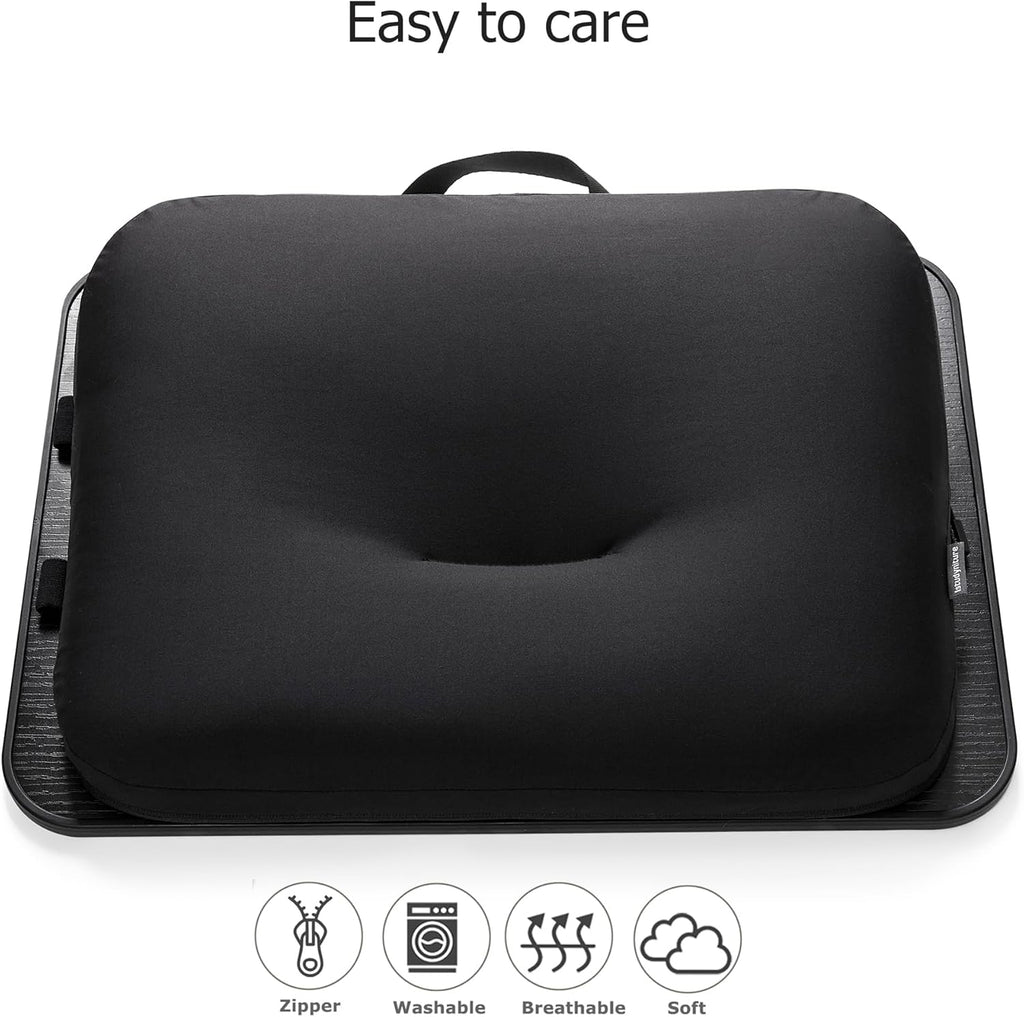 Lap Desk with Washable Cushion – Fits up to 15.6-in Laptops – Portable Laptop Desk & Stand –Bed desks & Tray for Writing, Reading, Working, Gaming on Bed, Couch, Floor – Istudyniture -Smal, Black
