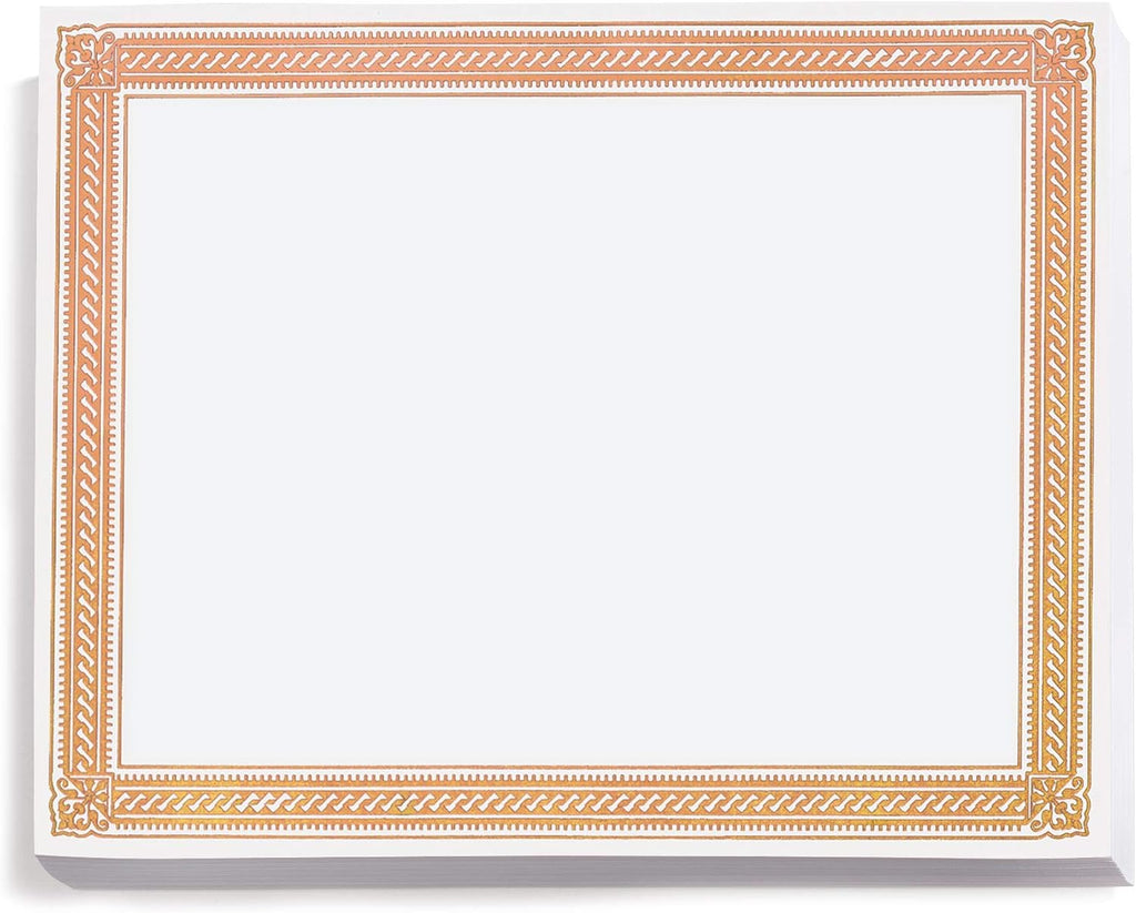 PaperDirect Copper on White Elite Specialty Certificates, 8½ x11, Foil Accents, 50 Count, Certificates And Awards Paper, For School, Work, Diplomas & Award Certificates