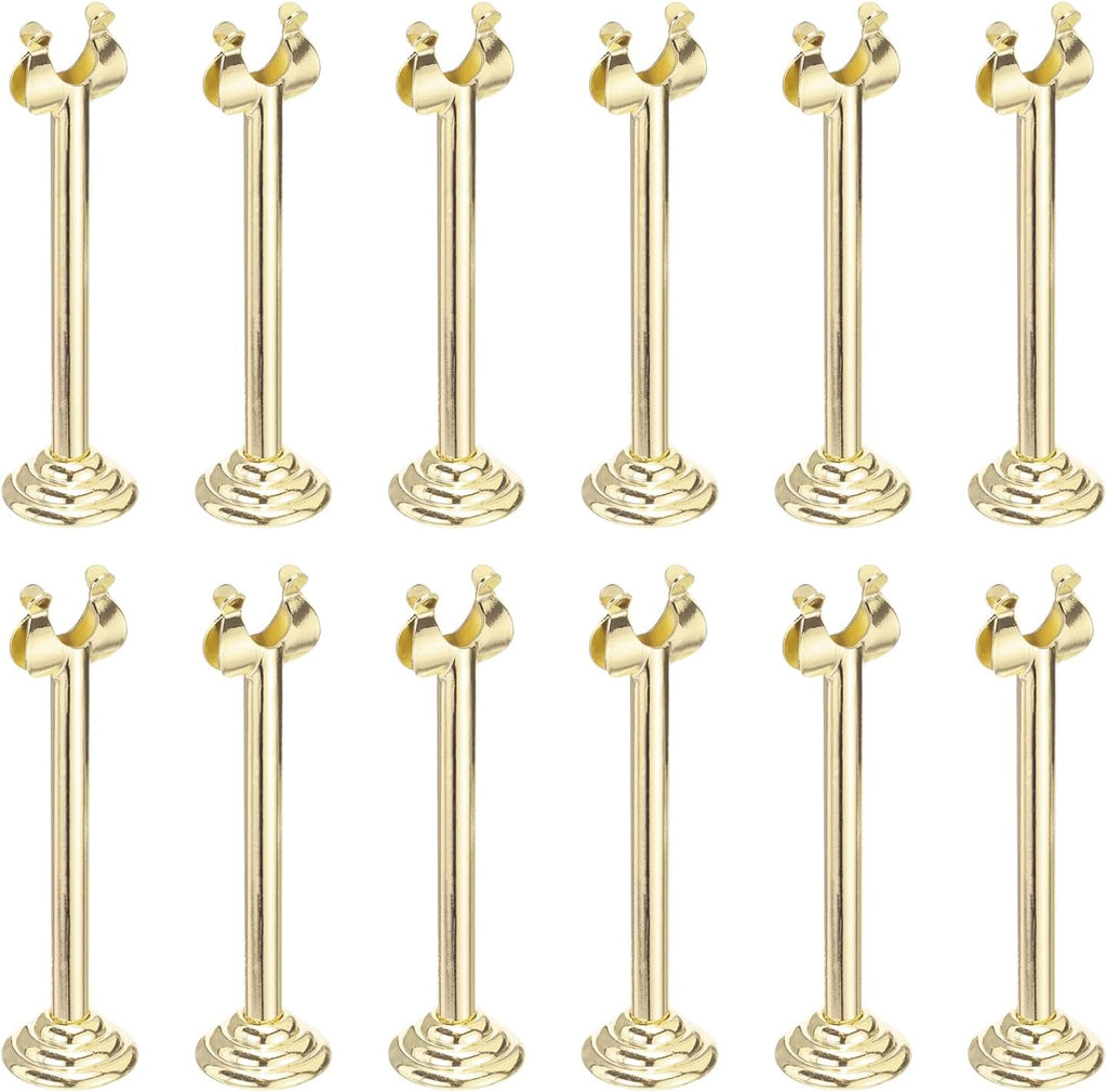MECCANIXITY 12Pcs Table Number Holder 3.9 Inch Place Card Holder Picture Holders Gold Table Sign Holders for Wedding Anniversary Birthday Party