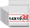 Ireer 20 Pack Extra Large 14 x 19" Bubble Mailers Poly Padded Envelopes Cushioned Mailing Envelopes Bubble Padded Mailers Self Adhesive Waterproof Shipping Bags for Business Christmas Gift Packaging