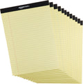 Amazon Basics 50 sheet Wide Ruled Lined Writing Note Pad, 8.5" x 11.75", 12-Pack, 600 Perforated Sheets, Canary