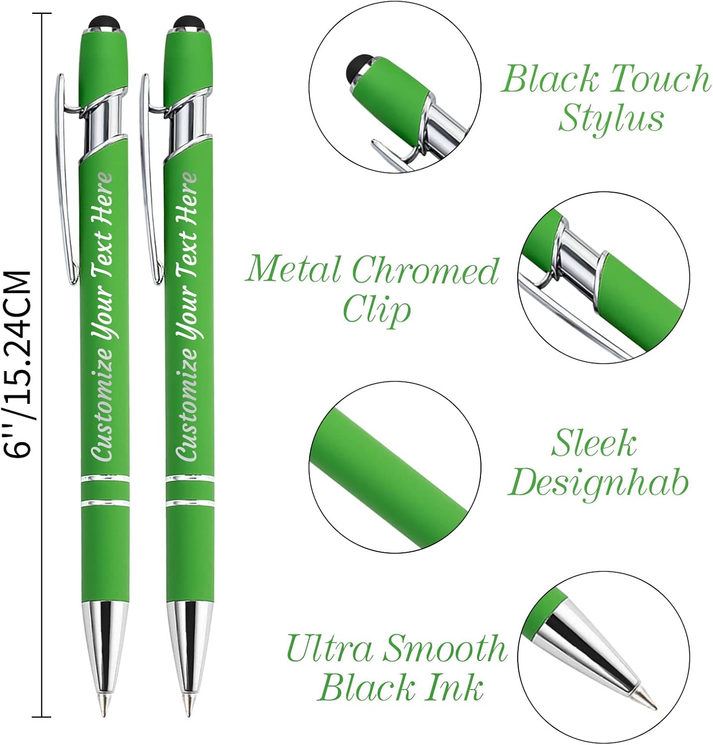 Personalized Pens Bulk 30 with Name Custom Engraving Ballpoint Pens with Stylus Tip Customized Smooth Writing Pens Personalized Gifts for Anniversary Birthday or Graduation(Red,Black Ink)