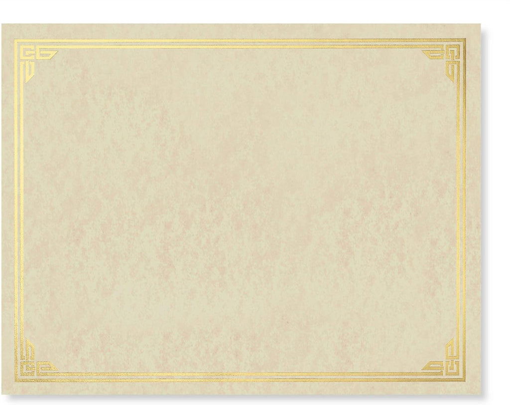 PaperDirect Gold Foil on Aged Parchment Classic Parchment Specialty Certificates, 8½ x 11, 50 Count, Certificates and Awards Paper, for School, Work, Diplomas & Award Certificates