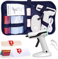 MONVICT Cordless Hot Melt Glue Gun, Smart Power-Off with 2.2 Ah Built-in Battery USB-C Rechargeable Mini Glue Gun Kit, 40 Pcs Glue Sticks, 10 Pcs Craft sticks, Carrying Case for DIY Craft Gift, White