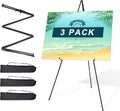 Easel Stand for Sign 63'' Art Easels for Display Wedding Welcome Poster Stand Portable Floor Metal Easel Black 3 Pack