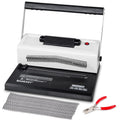MAKEASY Spiral Coil Binding Machine with 46 Fully Disengaging Pins - Electric Coil Inserter - Adjustable Side Margin, Comes with Free 1 Box Coil Spines & Plier, 20 Sheet Punch Capacity