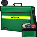 Large Fireproof Money Bags with Lock-6500°F Fireproof Document Box,10 Layers Insulation Materials&Waterproof Zipper,Removable Folder Layers/Wallet,Reflective Strip for Valuables(16.5”x 12.4”x 5.5”)