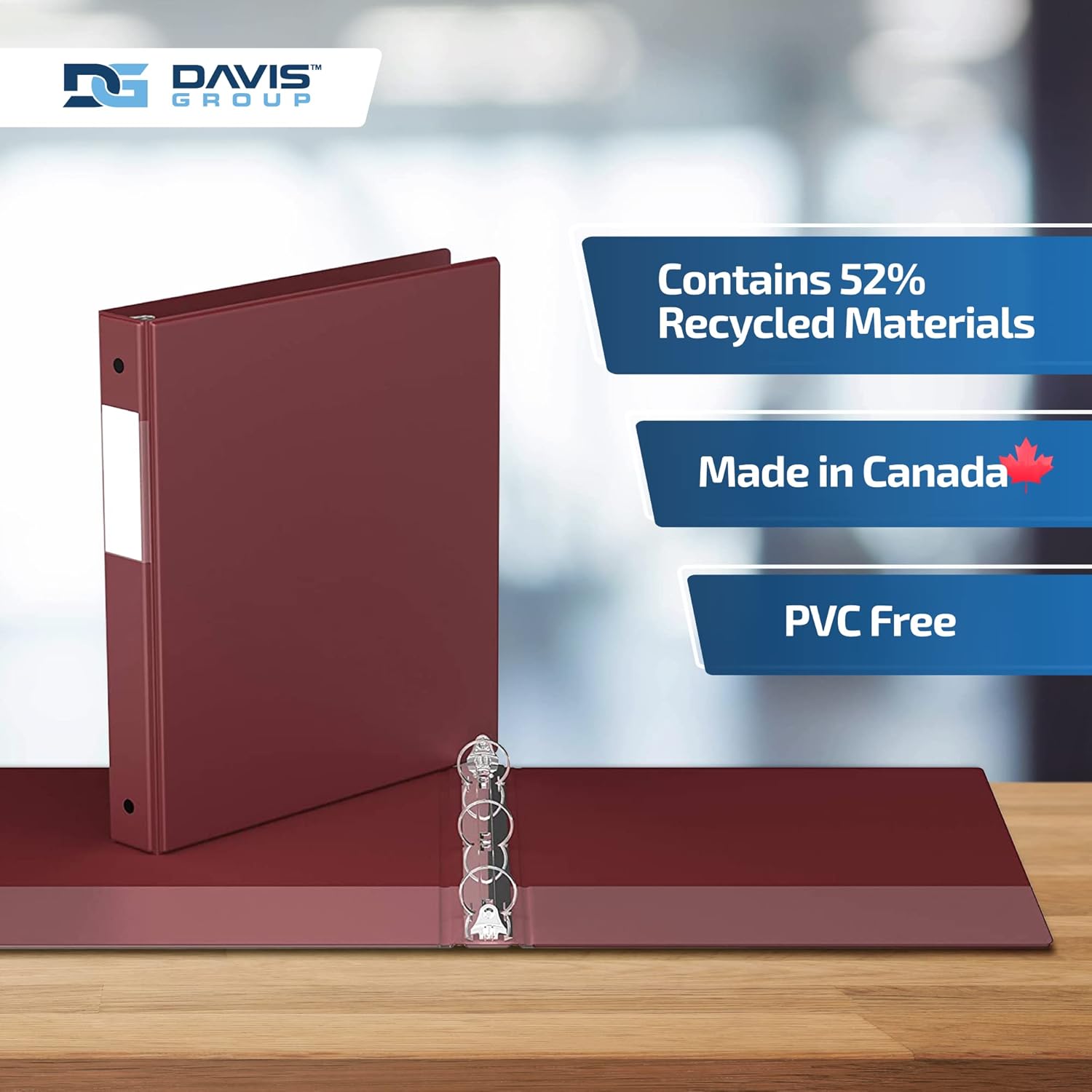 Premium Economy 6-Pack 3-Ring Binders for School or Office, Round-Ring Binders, 1 Inch, Burgundy