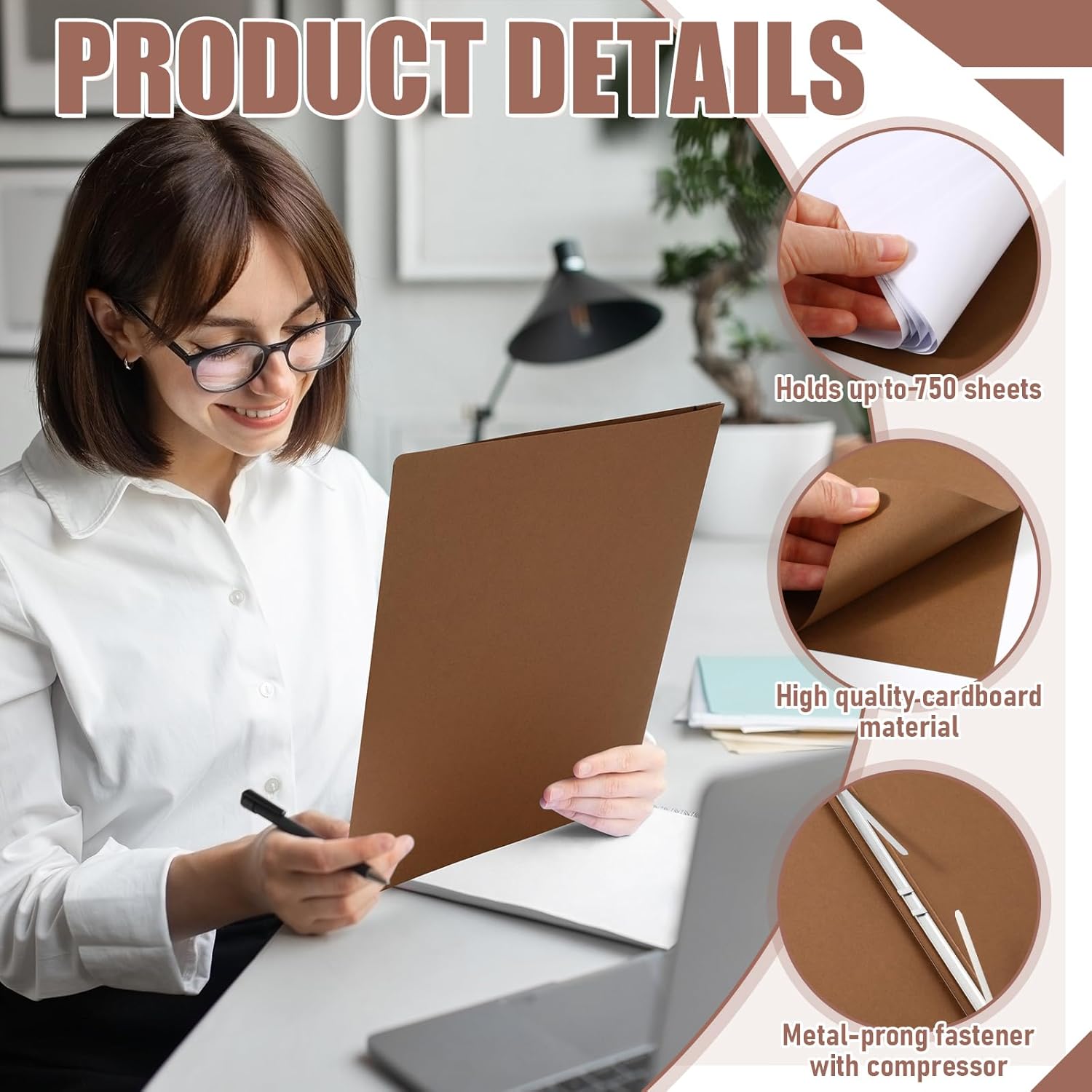 Zhanmai 15 Packs 8.5'' x 11'' Pressboard Report Covers, Metal Prong Fastener with Compressor, Letter Size 3'' Capacity Presentation Report Folder to Neatly Bind Reports, Proposals, Documents (Morandi)