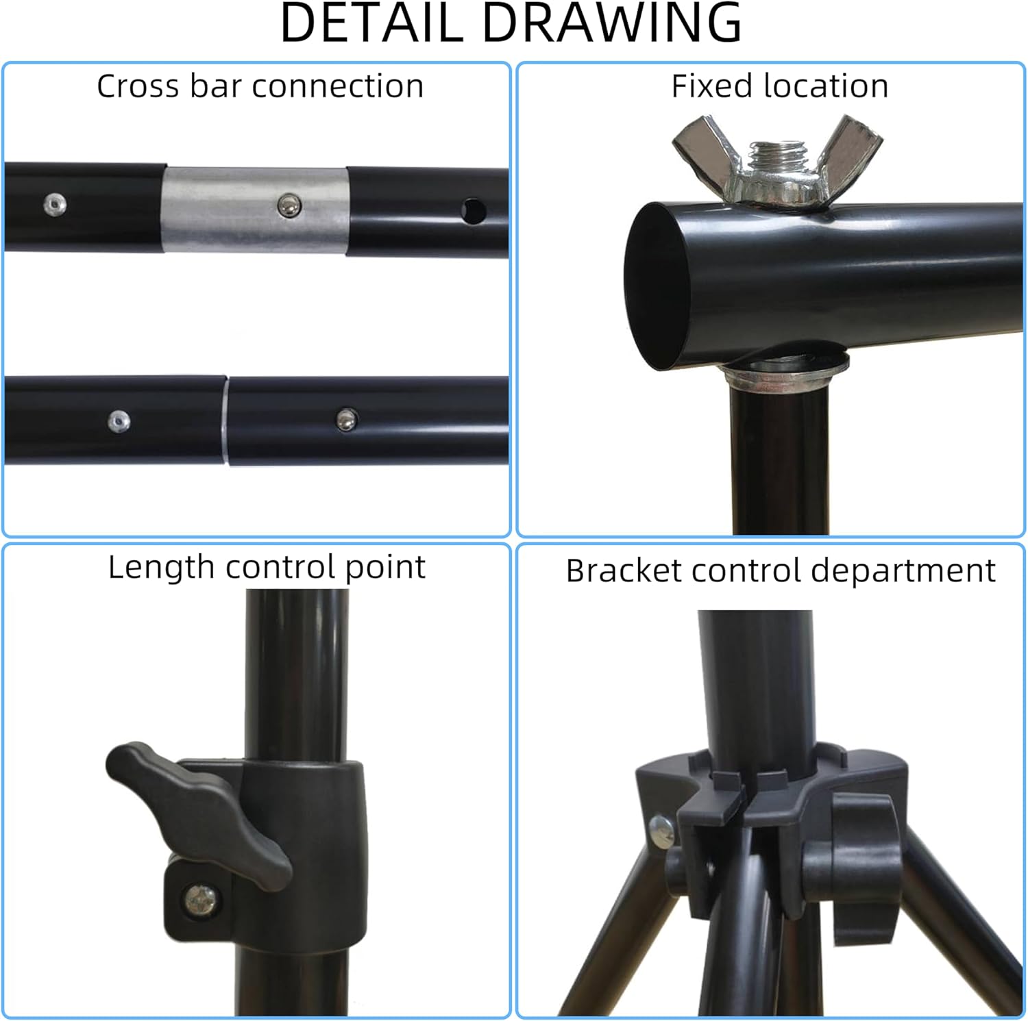 Backdrop Stand 10x7ft(WxH) Photo Studio Background Stand Support System Backdrop Support Kit, for Photography, Advertising Display, Parties Decoration