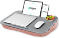Istudyniture Lap Desk | Portable Laptop Desk & Stand – Fits Up to 17 inch – Washable Cushion, Built-in Phone Holder – for Bed, Couch, Sofa, Floor – Writing, Reading, Home Office – Large, Pink