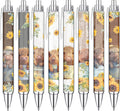 Idealmuzik 8 PCS Cute Highland Cow Print Pens, Cow Lovers Gifts, School Office Supplies, Gifts for Women Girls Teen Christmas New Year